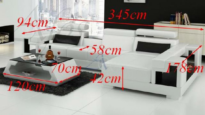 Wunnlandschaft Ecksofa Ledersofa Sofa Couch Polster Sëtz Eck Garnitur Nei 2710B
