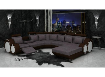 Textil Sofa Mat USB XXL Wunnlandschaft Stoff Couch Grousst Sofa Polster Ecksofa Nei