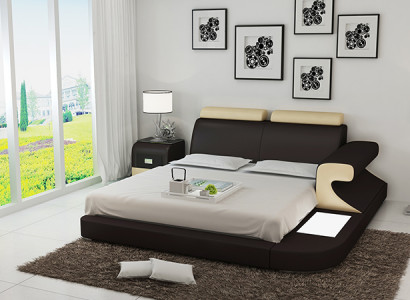 Design Këssen Duebel Bett Modern Better Schlofkummer mat USB & Regal 180x200cm