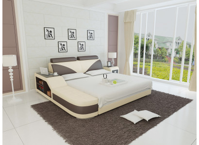 Design Këssen Duebel Bett Modern Schlofkummer Better 140x200cm + USB & Regal