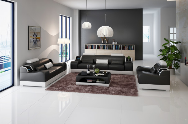 Sofa-Garnitur Couch Polster Sofa 3+3 Komplett Set Garnituren Design Lieder 2tlg.