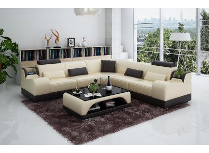 Ecksofa L-Form Wunnlandschaft Designer Sofa Couch Polstersëtz Garnitur Lieder