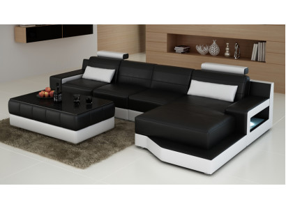 Ledercouch Couch Wunnlandschaft Ecksofa Modern Eck Garnitur Dekor Design