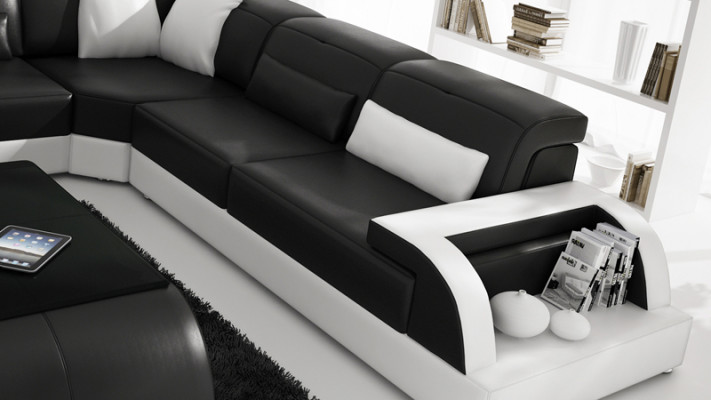 Ledercouch Sofa Wunnlandschaft Ecksofa Eck Modern Dekor Garnitur Design