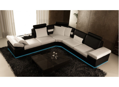 Ledercanapé, Canapé, Sofa, Wunnlandschaft, Eckcanapé, Garnitur, Design, Modern Canapé, K5014B