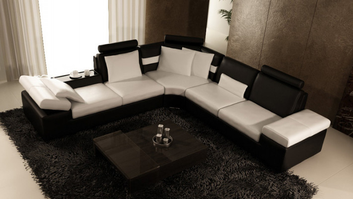Ledercanapé, Canapé, Sofa, Wunnlandschaft, Eckcanapé, Garnitur, Design, Modern Canapé, K5014B
