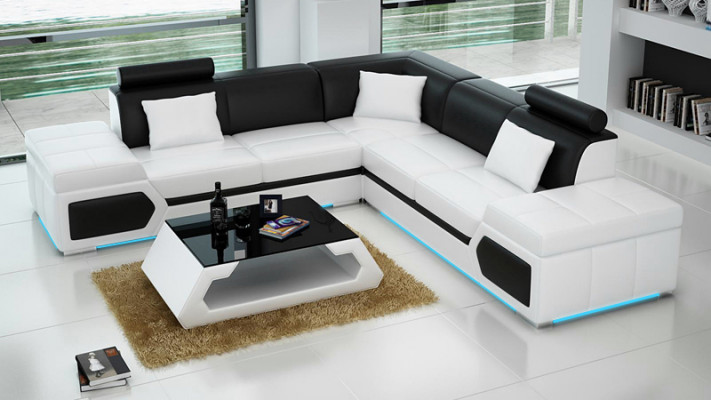 Ledersofa L-Form Canapé Wunnlandschaft Dekor Ecksofa Modern Garnitur Design