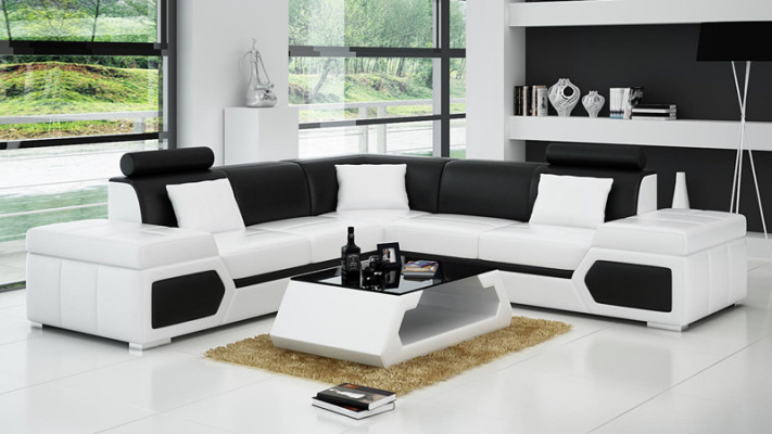 Ledersofa L-Form Canapé Wunnlandschaft Dekor Ecksofa Modern Garnitur Design