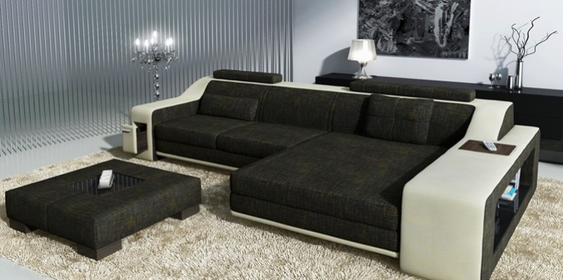 Design Ecksofa Sofa Canapé Polster Sëtz Sofas Eck Garnitur Textil Lieder