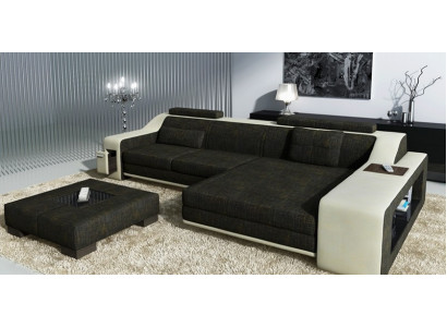 Design Ecksofa Sofa Canapé Polster Sëtz Sofas Eck Garnitur Textil Lieder