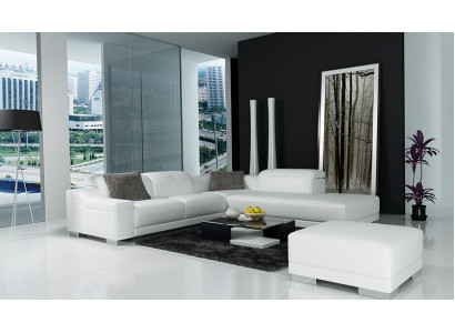Ledercouch Sofa Canapé Wunnlandschaft Ecksiedlung Eck Garnitur Design Modern L K5002C