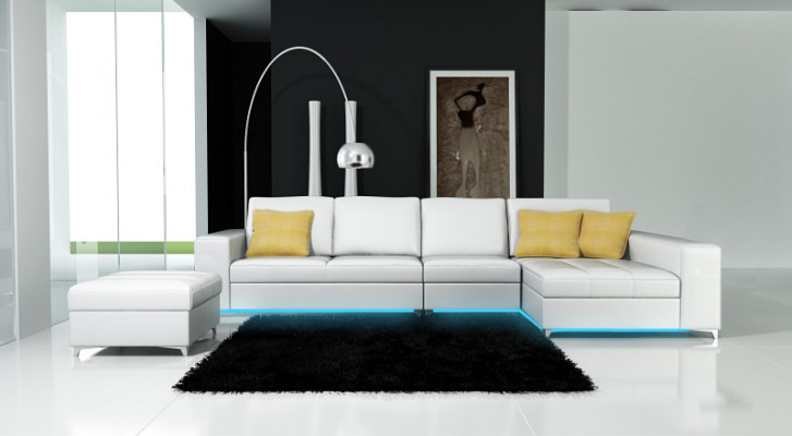 Liederzoufa Sofa Couch Wunnlandschaft Modern Ecksoufa Eck Garnitur Design