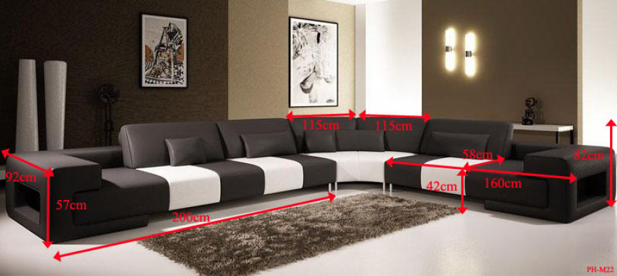 Stiilvollen Design an héchstem Komfort mat eisem grousse L-förmleche Ecksofa.