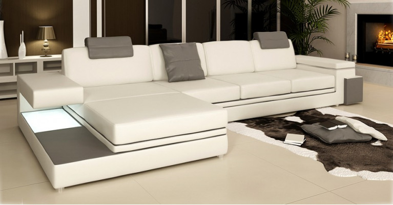 Eckcouch Garnitur Sofa Polster Canapé Wunnlandschaft Sëtz Eck Textil Lieder