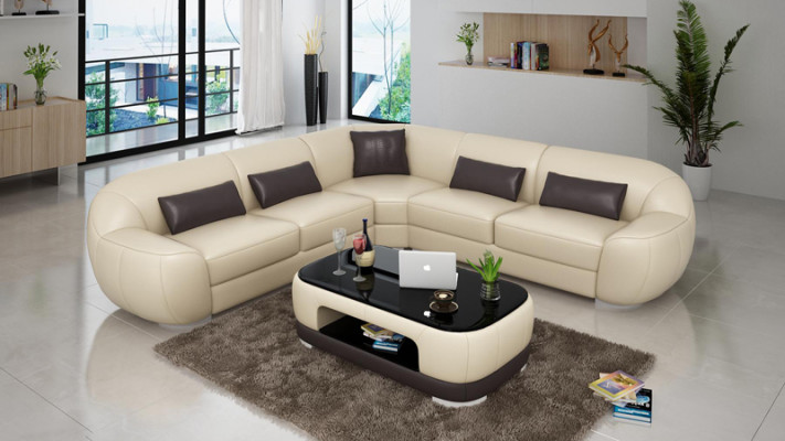 Liederdivan Couch Sofa Wunnlandschaft Eckdivan Eck Garnitur Modern Design