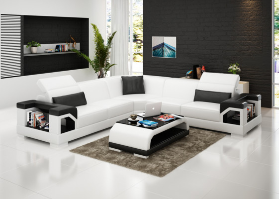 Liederdivan Sofa Canapé Wunnlandschaft Modern Eck Eckdivan Garnitur Design