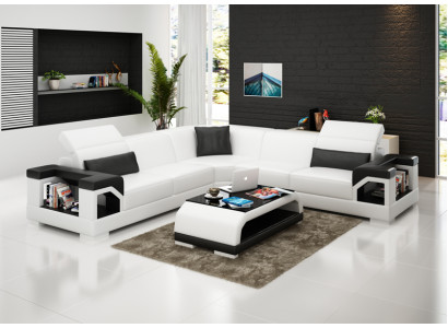 Liederdivan Sofa Canapé Wunnlandschaft Modern Eck Eckdivan Garnitur Design