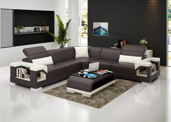 Liederdivan Sofa Canapé Wunnlandschaft Modern Eck Eckdivan Garnitur Design