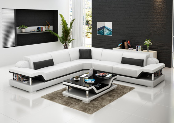 Ledercouch Ecksofa Wunnliewensland Eck Garnitur Design Modern Sofa G8004B