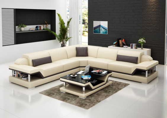 Ledercouch Ecksofa Wunnliewensland Eck Garnitur Design Modern Sofa G8004B