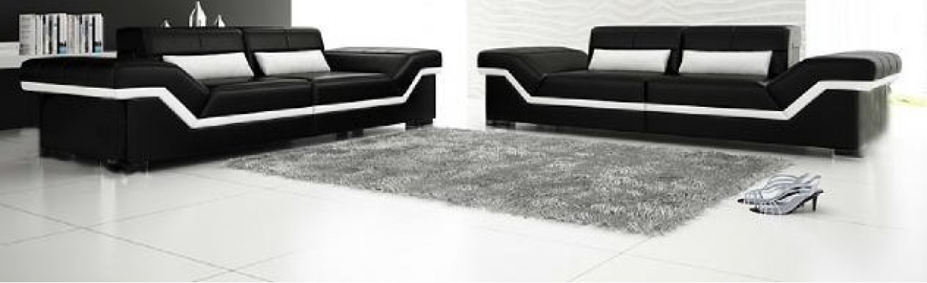 LEDERSOFA GROUSSE SOFA 3+3 DESIGN SOFA POLSTER LEDER GARNITUR COUCH SOFAGARNITUR NEI