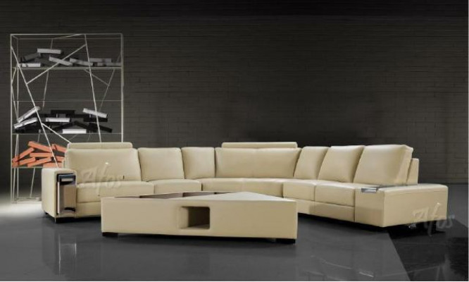Ledersofae Ecksofa Sofa Couch Design Sëtz Polster Garnitur Wohnlandschaft 2348