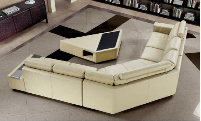 Ledersofae Ecksofa Sofa Couch Design Sëtz Polster Garnitur Wohnlandschaft 2348