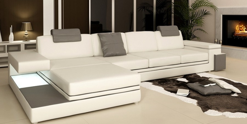 Design Ledersofa Sofa Couch Polster Wunnlandschaft Eck Garnitur Eck Tachau BS