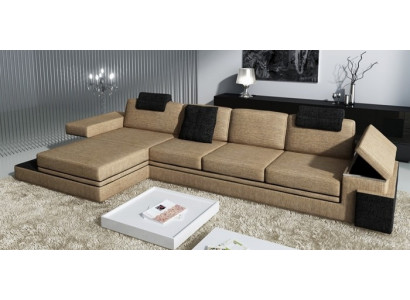 Design Ledercouch Sofa Couch Polstergarnitur Wunnlandschaft Eck Textil