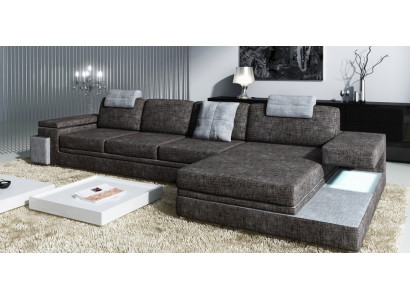 Design Liederdivan Sofa Canapé Garnitur Polster Wunnlandschaft Eck Textil