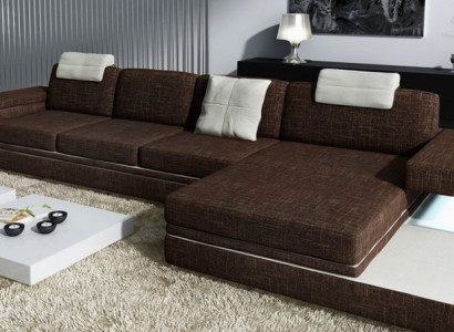 Design Ledersofa Couch Sofa Polster Dekor Wohnlandschaft Eck Garnitur Ecke