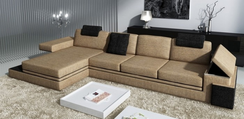 Design Ledersofa Couch Sofa Polster Dekor Wohnlandschaft Eck Garnitur Ecke