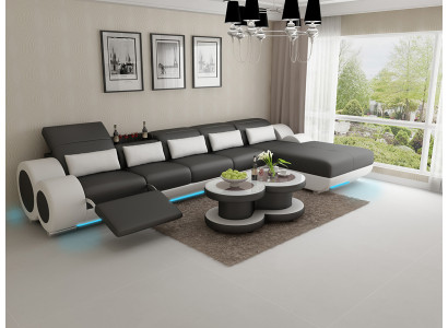Ledercouch Sofa Sofa Wunnlandschaft Modern Eck Ecksëtzt Design Garnitur