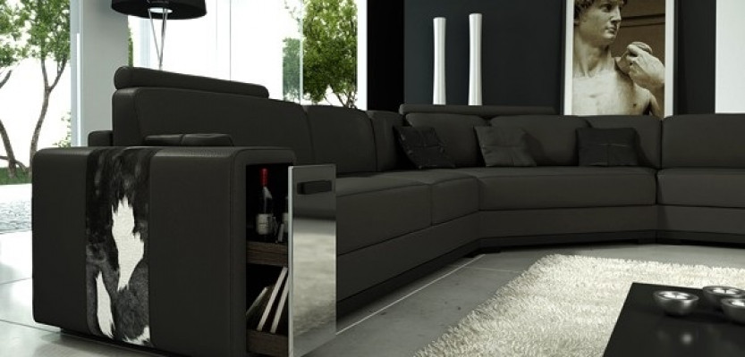 Ledercouch Eckcouch Couch Canapé Polster Designer Ecke Garnitur Wunnlandschaft LimaS