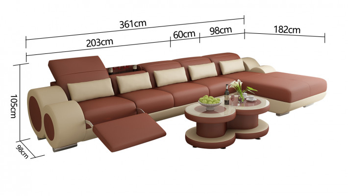 Ledercouch Sofa Sofa Wunnlandschaft Modern Eck Ecksëtzt Design Garnitur
