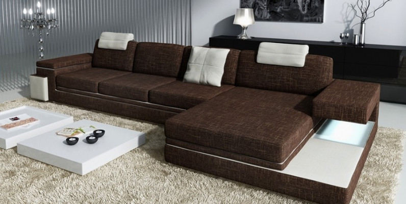 Design-Lieder-Sofa Sofa Couch Polster Wunnlandschaft Eck Garnitur Ecke