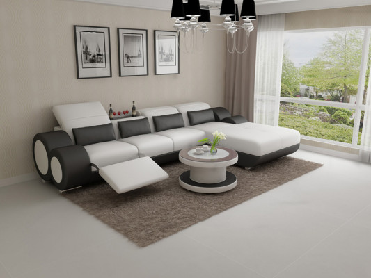 Ledersofa Canapé Sofagarnitur Neit Eckcanapé Eck Garnitur Design Modern Canapé G8035H