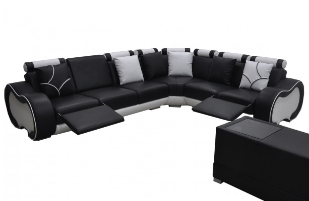 Eck Lieder Modern XXL Canapé Wunnlandschaft Liederkanapé Canapé L-Form C4030