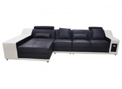 Ecke Lieder Modern XXL Canapé Wohnlandschaft Ledersofa Sofa L-Form B2017B