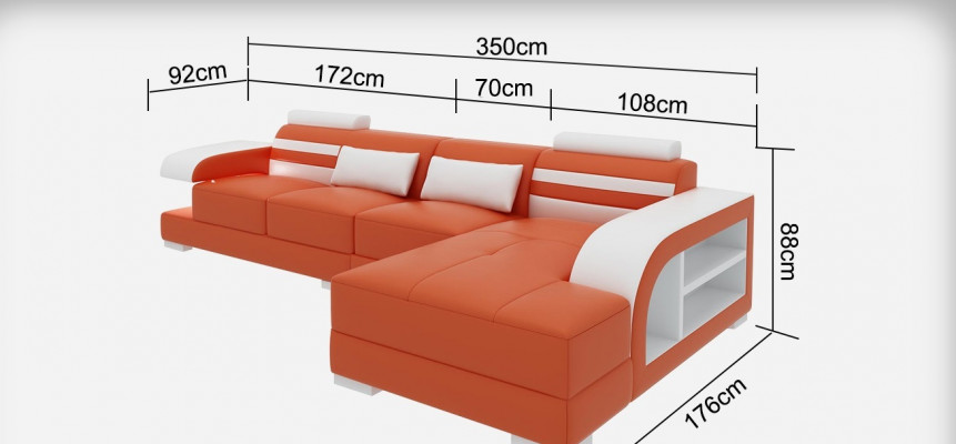 Ledersofa Canapé Wunnlandschaft Ecke Canapé Ensemble Design Modern Canapé G8033C