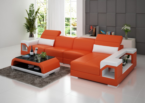 Ledercouch Modern Couch Wunnlandschaft Dekor Eck Eckcouch Design Garnitur