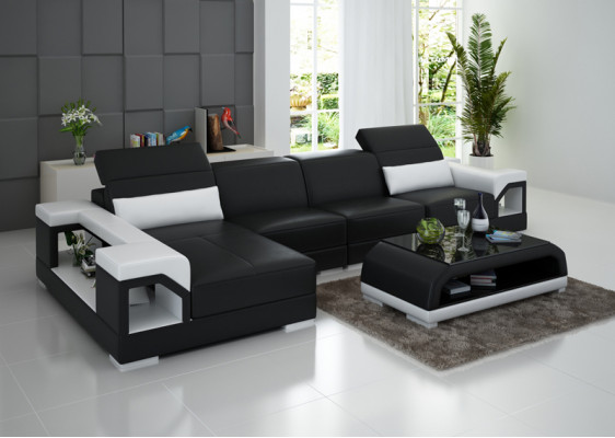 Ledercouch Modern Couch Wunnlandschaft Dekor Eck Eckcouch Design Garnitur