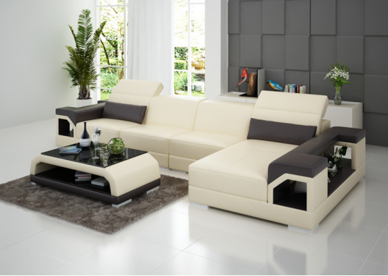 Ledercouch Modern Couch Wunnlandschaft Dekor Eck Eckcouch Design Garnitur