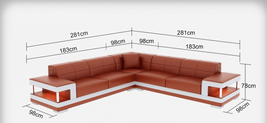 Ledercouch Eckwoonlandschaft Modern Sofa Eckdesign Garnitur