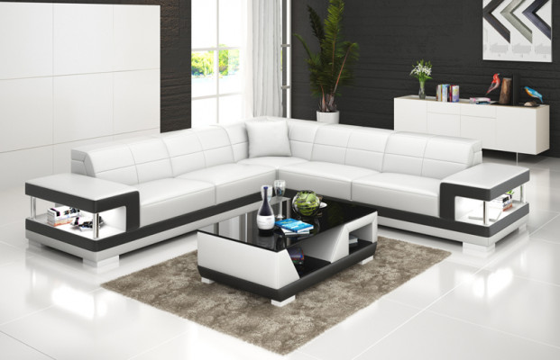 Ledercouch Eckwoonlandschaft Modern Sofa Eckdesign Garnitur