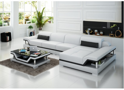 Design Ledercouch Sofa Couch Polster Eckgarnitur Sëtzgarnitur Lieder Couchen 8004C