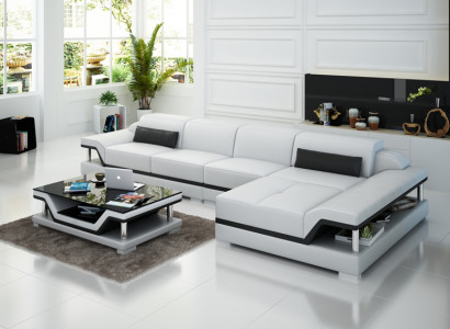 Design Ledercouch Sofa Couch Polster Eckgarnitur Sëtzgarnitur Lieder Couchen 8004C