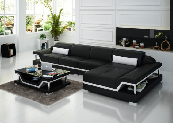 Design Ledercouch Sofa Couch Polster Eckgarnitur Sëtzgarnitur Lieder Couchen 8004C