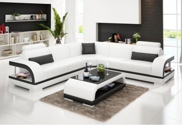 Lieder-Couch Wunnlandschaft Ecksofa Eck Garnitur Design Modern Sofa G8011B