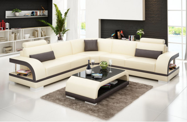 Lieder-Couch Wunnlandschaft Ecksofa Eck Garnitur Design Modern Sofa G8011B
